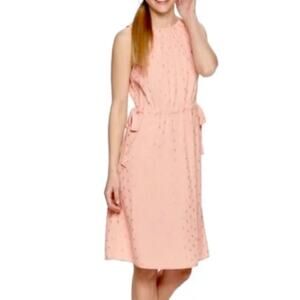 Juicy Couture Women's Dress Pink Medium With Gold Dots Cinched Halter Dress